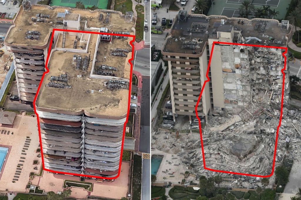 Shocking before-and-after photos show destruction of deadly Florida condo&nbsp;collapse