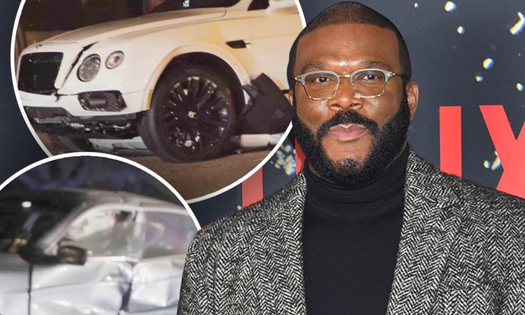 Tyler Perry wrecks his Bentley in car crash after colliding with another vehicle while leaving airport in&nbsp;LA!