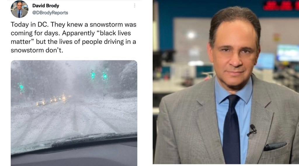 Can someone help us understand this tweet from David Brody about snowstorms and&nbsp;BLM