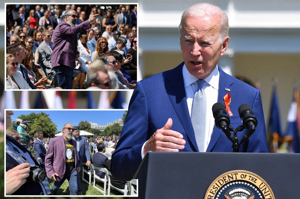 Biden tells heckling dad of Parkland victim ‘Sit down!’ at White House&nbsp;event￼