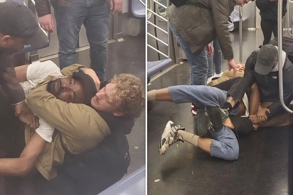 Shocking video shows NYC subway passenger putting unhinged man in deadly&nbsp;chokehold