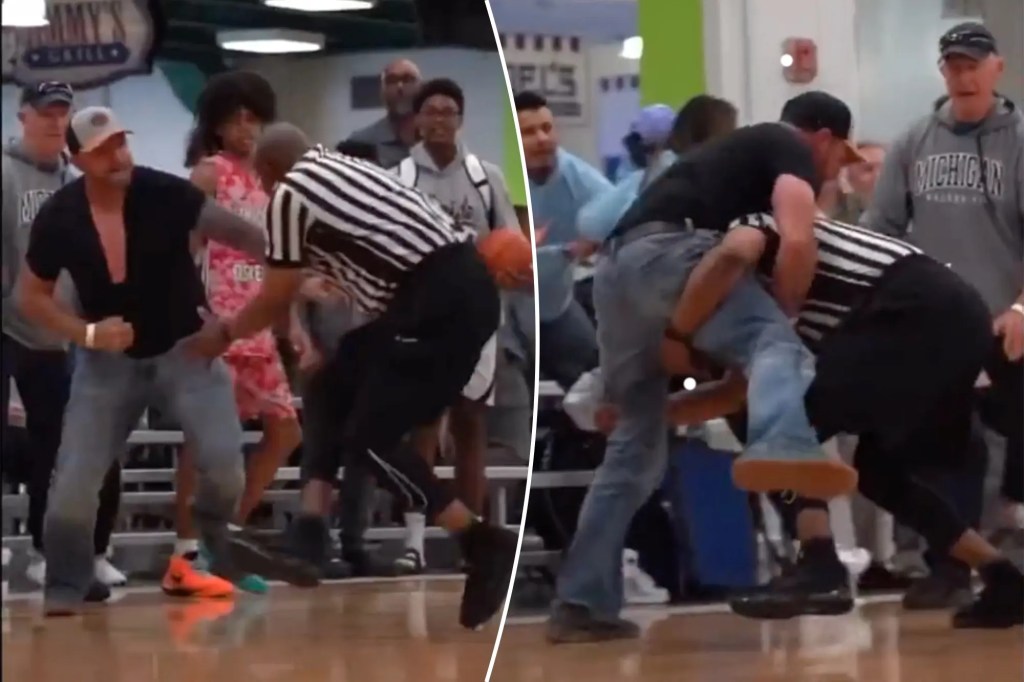 Fan attacks referee in crazy Indiana youth basketball&nbsp;fight