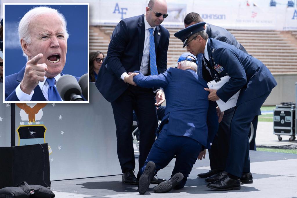 Joe Biden takes hard fall at Air Force Academy commencement&nbsp;ceremony