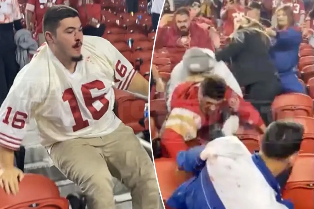 Fans badly bloodied after second vicious brawl at Giants-49ers&nbsp;game