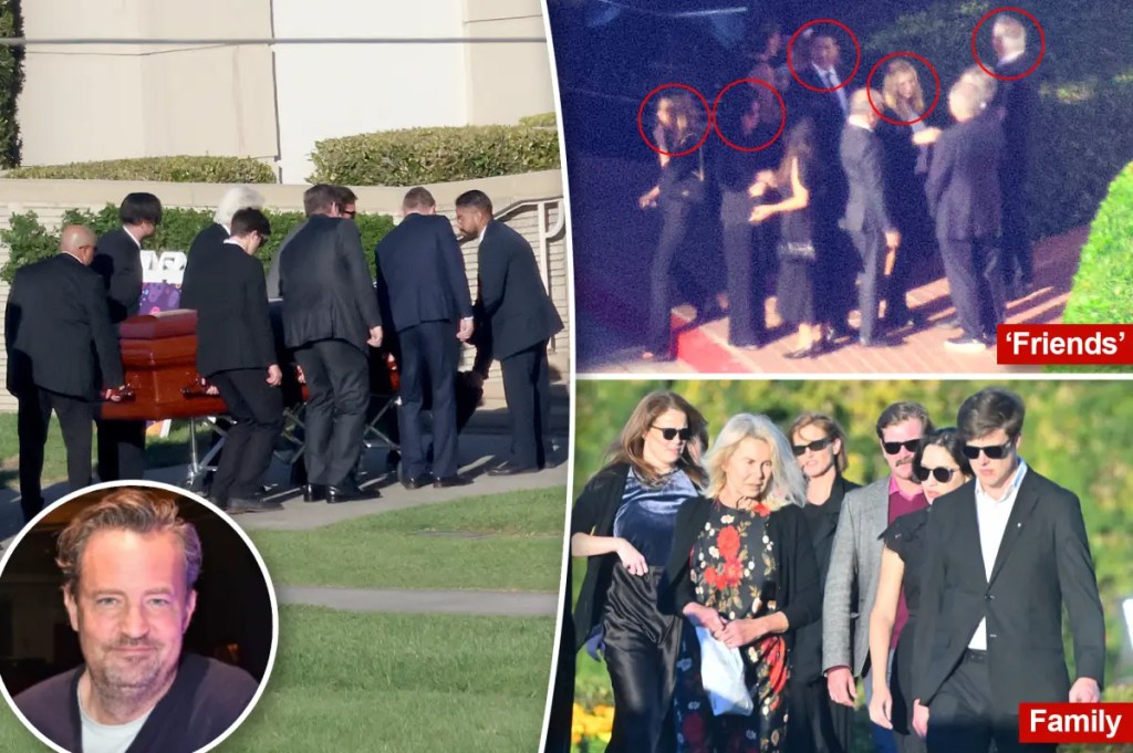 Matthew Perry’s coffin seen brought into church as he’s remembered by ‘Friends’ co-stars, family at&nbsp;service