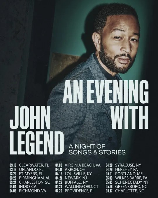 John Legend Announces 2026 ‘A Night of Songs & Stories’ Tour&nbsp;Dates
