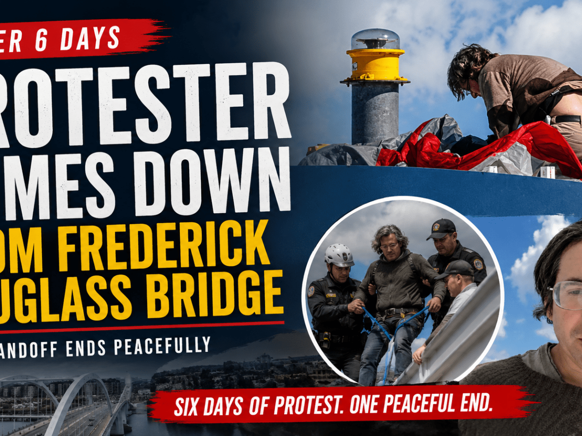🚨 Protester Finally Comes Down From Frederick Douglass Bridge After 6-Day&nbsp;Standoff