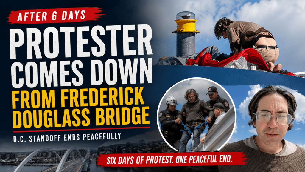 🚨 Protester Finally Comes Down From Frederick Douglass Bridge After 6-Day&nbsp;Standoff