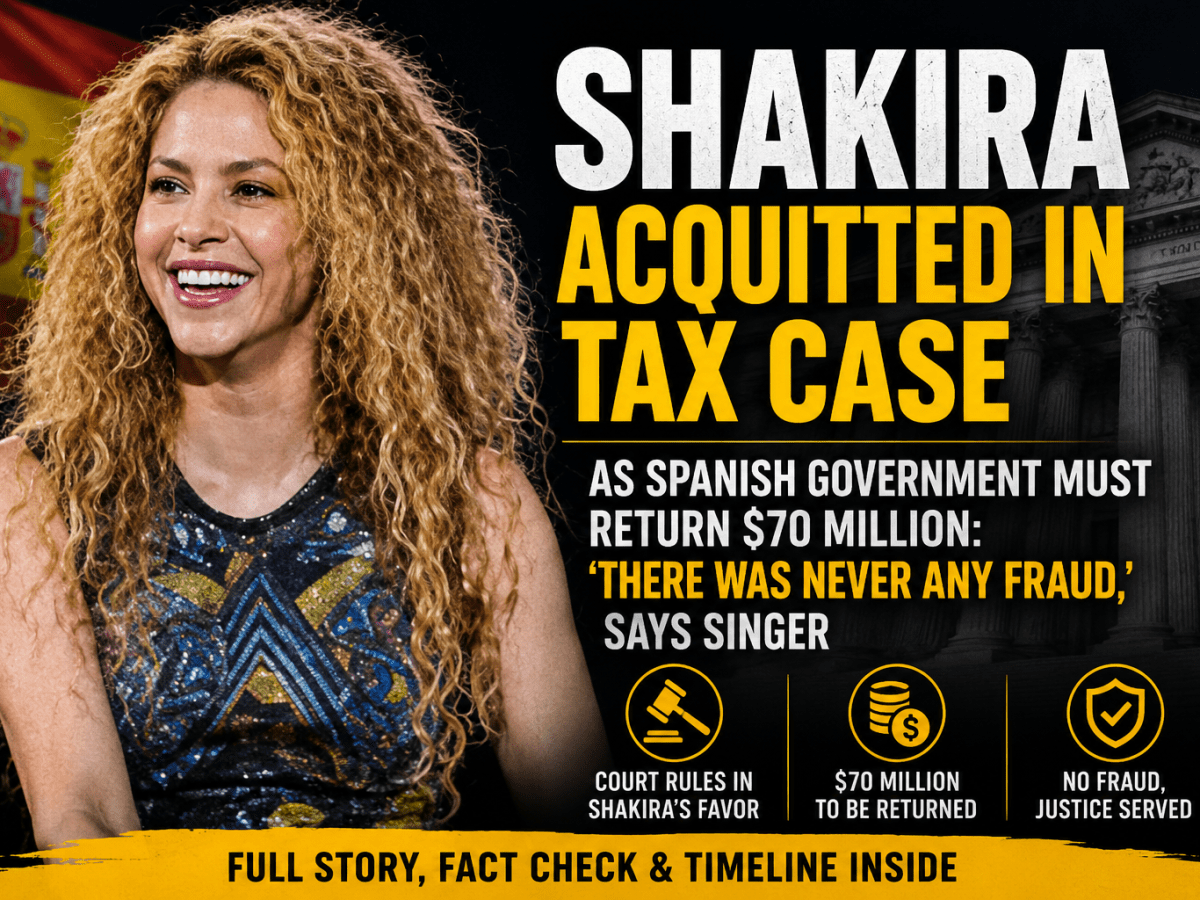 Shakira Cleared in Spanish Tax Case After Years-Long Legal&nbsp;Battle