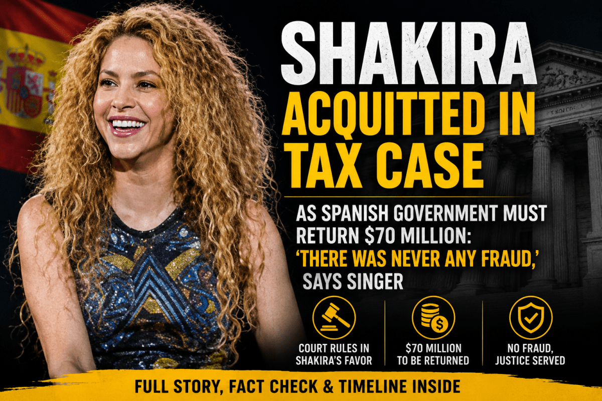Shakira Cleared in Spanish Tax Case After Years-Long Legal&nbsp;Battle